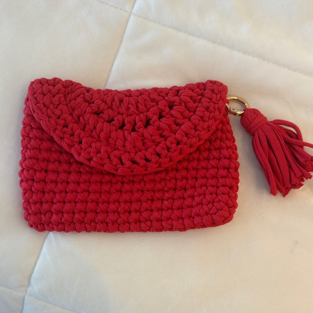 Handcrafted Red Crochet Clutch